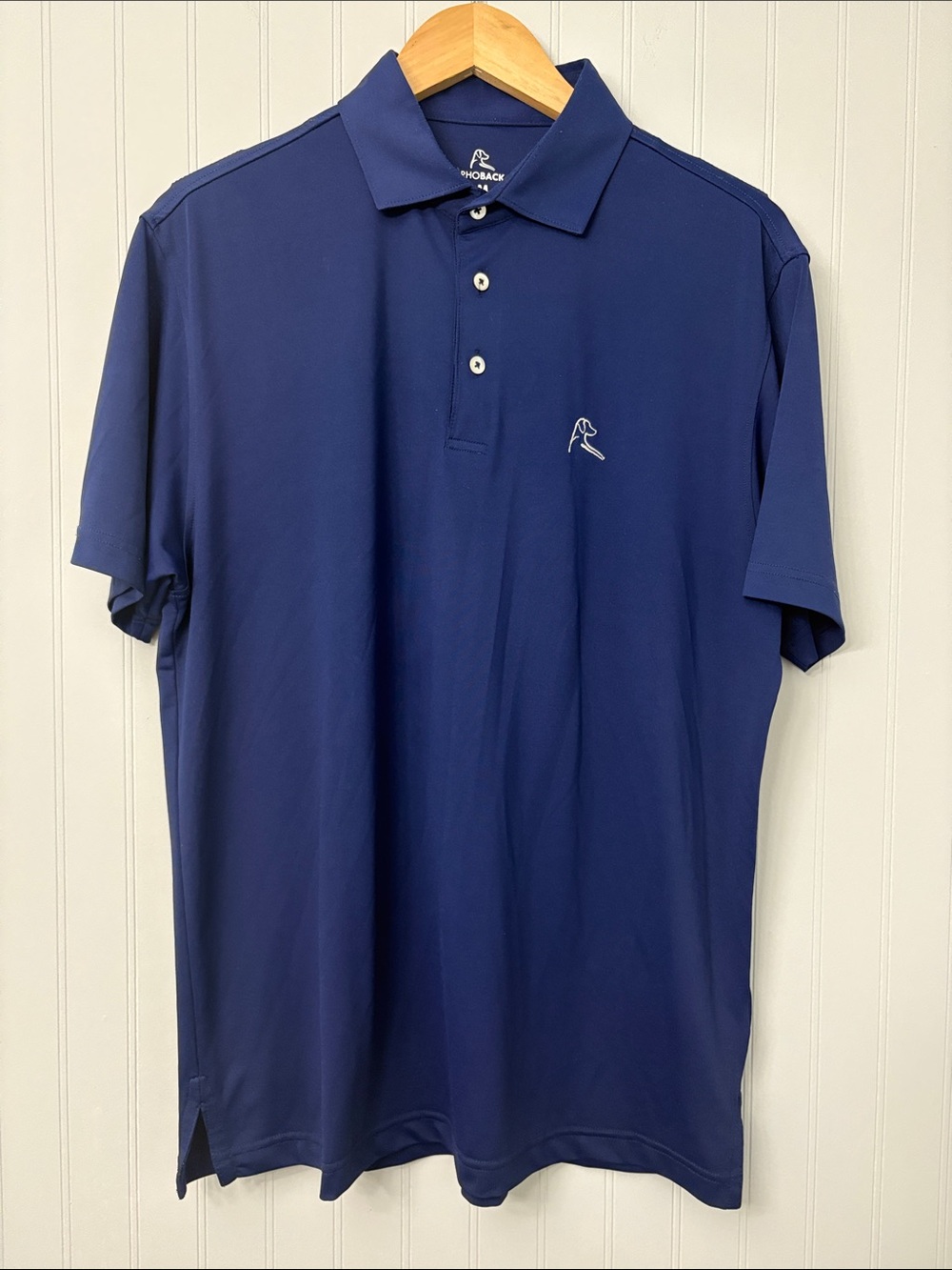 Rhoback Short Sleeve Polo Shirt Navy Blue Men Size Medium